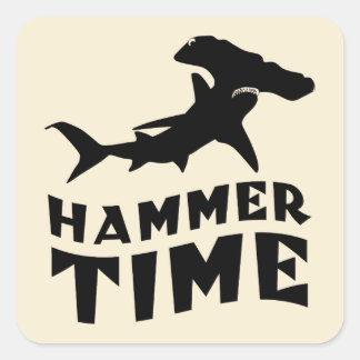 Adesivo Quadrado Hora do martelo | Design Para Amantes De Tubarão-H