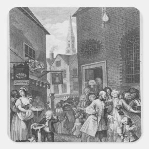 Adesivo Quadrado Horas do dia, meio-dia, 1738