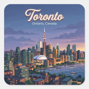 Adesivo Quadrado Horizonte de Toronto no Canadá