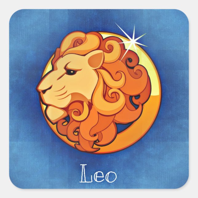 Adesivo Quadrado horóscopo leo (Frente)