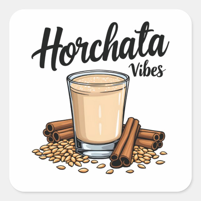 Adesivo Quadrado Hortacha Vibes Espanhol Bebidas Mexicanas (Frente)