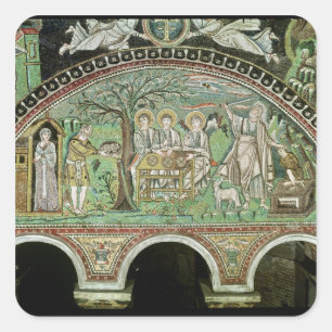 Adesivo Quadrado Hospitalidade de Abraham e do sacrifício de