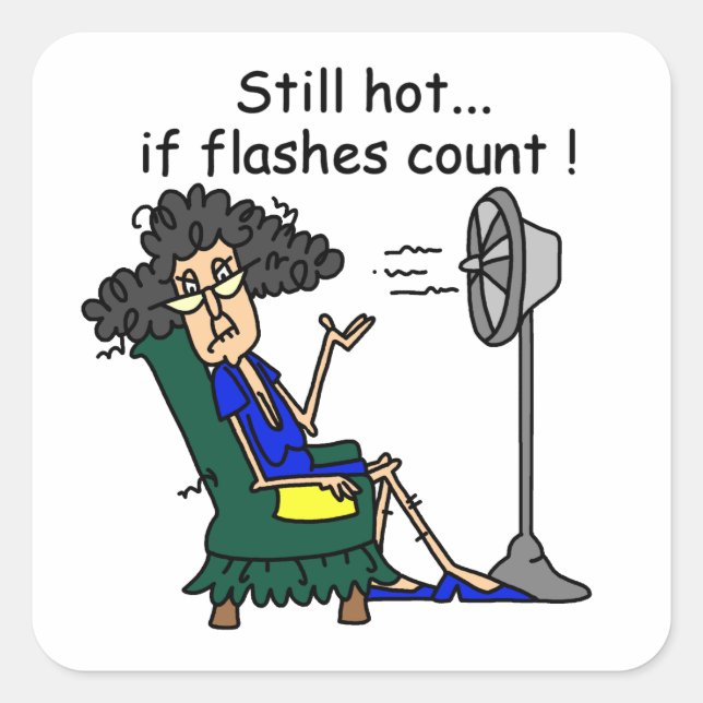 Adesivo Quadrado Hot Flash Humor (Frente)