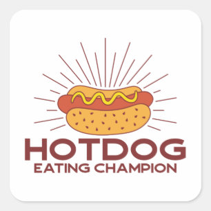 Adesivo Quadrado Hotdog Eating Champion