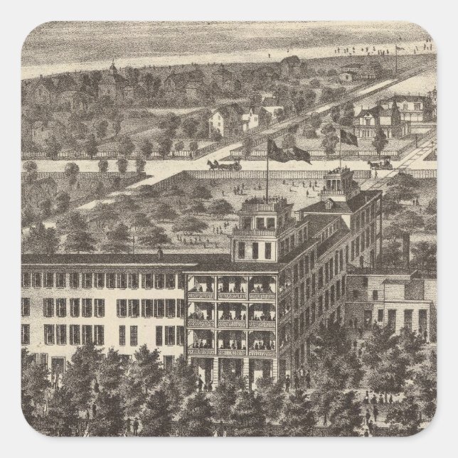 Adesivo Quadrado Hotel Estados Unidos, Atlantic City, NJ (Frente)