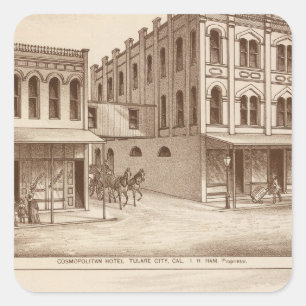 Adesivo Quadrado Hotel, vinhedo, Tulare