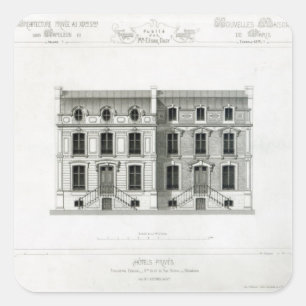 Adesivo Quadrado Hotels Prives, 10 e 12 Rue Balzac, Paris