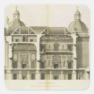 Adesivo Quadrado Houghton Salão: secção transversal do Salão e 