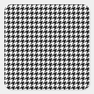 Adesivo Quadrado Houndstooth branco preto clássico