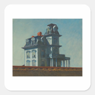 Adesivo Quadrado House by Railroad - Edward Hopper