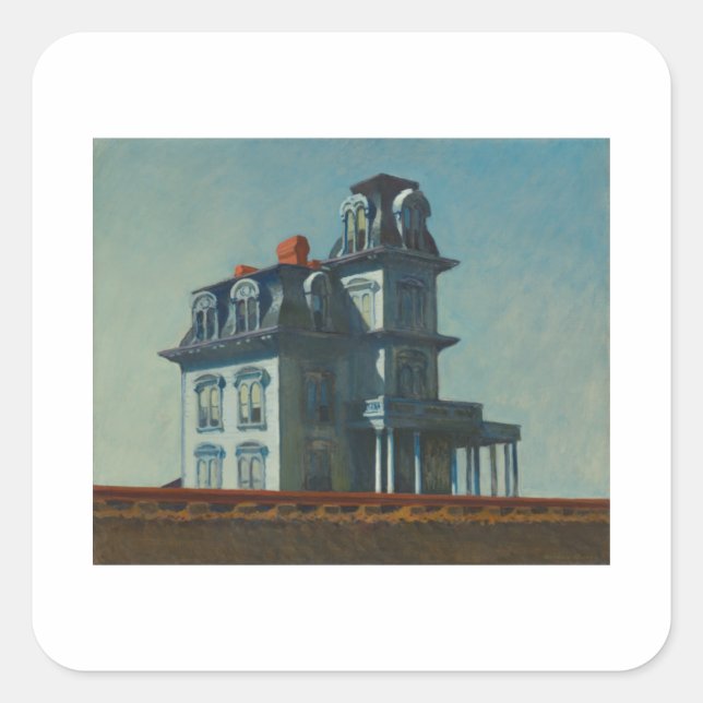 Adesivo Quadrado House by Railroad - Edward Hopper (Frente)