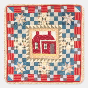 Adesivo Quadrado House Medallion Quillion with Multiple Borders