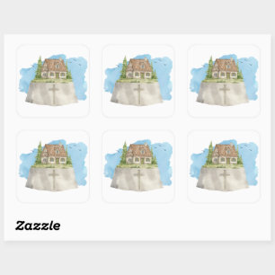 Adesivo Quadrado House on JESUS The Rock - Matthew 7:24 Mulheres