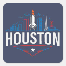 Adesivo Quadrado Houston Texas United States of America