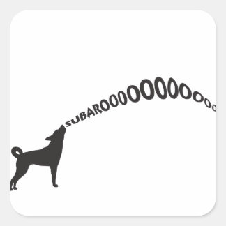 Adesivo Quadrado Howling Subaru Dog