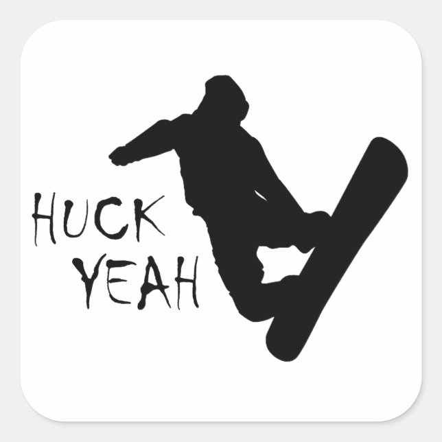 Adesivo Quadrado Huck Sim (Snowboard) (Frente)
