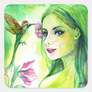 Adesivo Quadrado Hummingbird