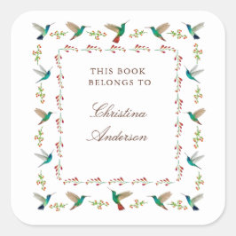 Adesivo Quadrado Hummingbird Bookplate