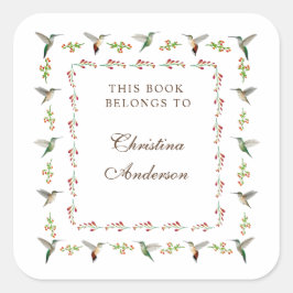 Adesivo Quadrado  Hummingbird Bookplate