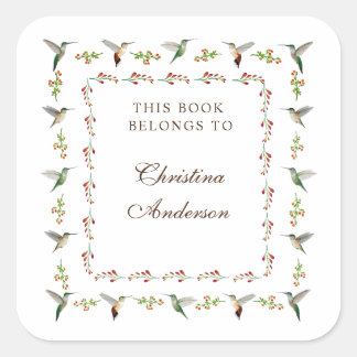 Adesivo Quadrado  Hummingbird Bookplate