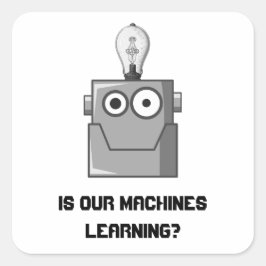 Adesivo Quadrado Humor da Tecnologia de Aprendizagem de Máquinas