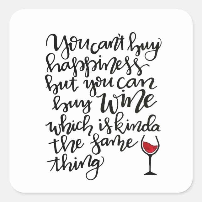 Adesivo Quadrado Humor de Vinho com Tipografia Gira (Frente)