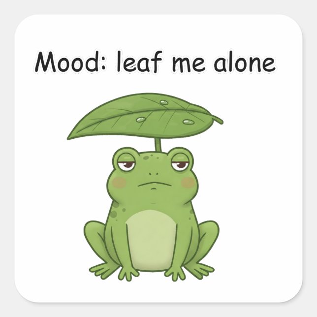 Adesivo Quadrado Humor: Deixem-me Sozinho (Frente)