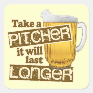 Adesivo Quadrado Humor engraçado do bebendo da cerveja