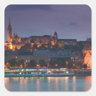 Adesivo Quadrado HUNGRIA, Budapeste: Colina do Castelo, Igreja Calv