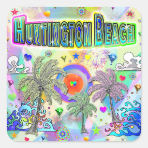 Adesivo Quadrado Huntington Beach Deep Dreker Sticker