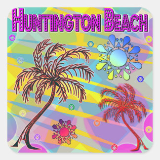 Adesivo Quadrado Huntington Beach Happy and Hope Sticker