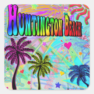 Adesivo Quadrado Huntington Beach Vivid Romance Sticker