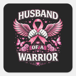 Adesivo Quadrado Husband of a Warrior
