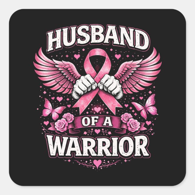 Adesivo Quadrado Husband of a Warrior (Frente)