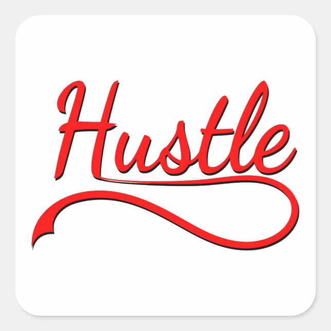 Adesivo Quadrado Hustle Typografia Art (Frente)