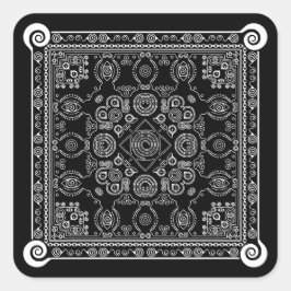 Adesivo Quadrado Hypno Hanky Spiral Bandana, Handkerhead Sticker