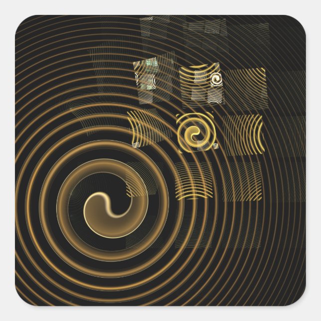 Adesivo Quadrado Hypnosis Abstrato Art Square Sticker (Frente)