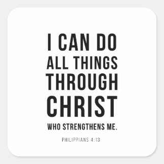 Adesivo Quadrado I Can Do All Things Philippians 4:13