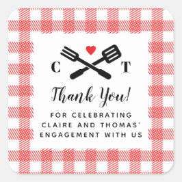 Adesivo Quadrado I Do CHURRASCO Red Picnic Favor