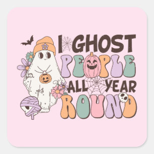 Adesivo Quadrado I Ghost Pessoas Halloween