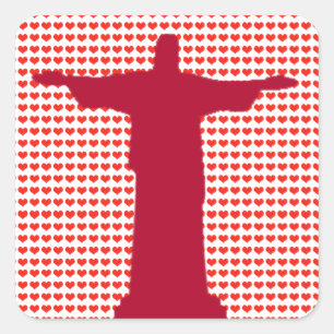 Adesivo Quadrado I heart Christ