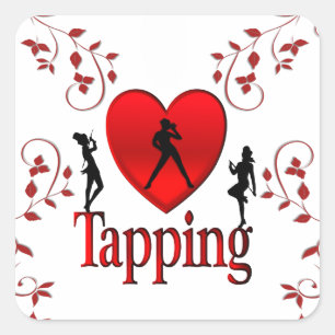 Adesivo Quadrado I Heart Tap Dance