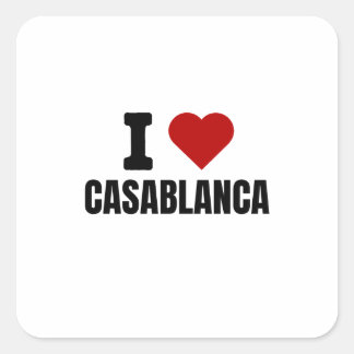 Adesivo Quadrado I love casablanca - I heart casablanca morocco