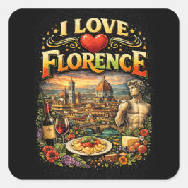 Adesivo Quadrado I Love Florence