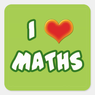 ADESIVO QUADRADO I LOVE MATHS - GREEN MODEL