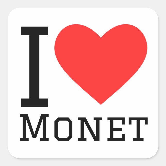 Adesivo Quadrado I love Monet (Frente)