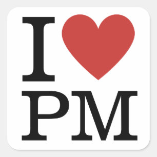 Adesivo Quadrado I ❤️ Love PM - Project Management STICKER