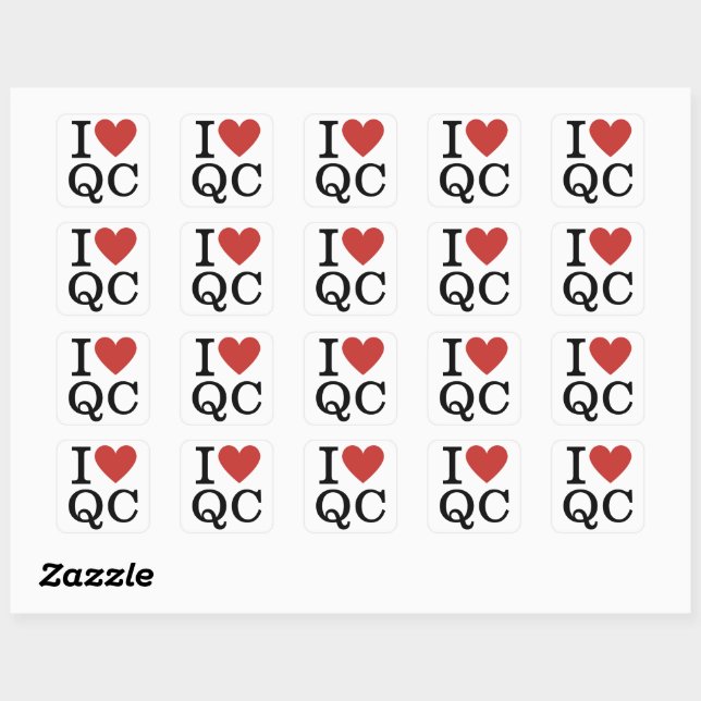 Adesivo Quadrado I ❤️ Love QC - Quality Control STICKER (Folha)