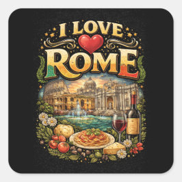 Adesivo Quadrado I Love Rome