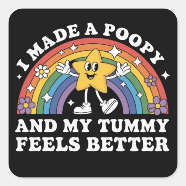 Adesivo Quadrado I Made A Poopy Funny Inappropriate Vacation Swap  (Frente)